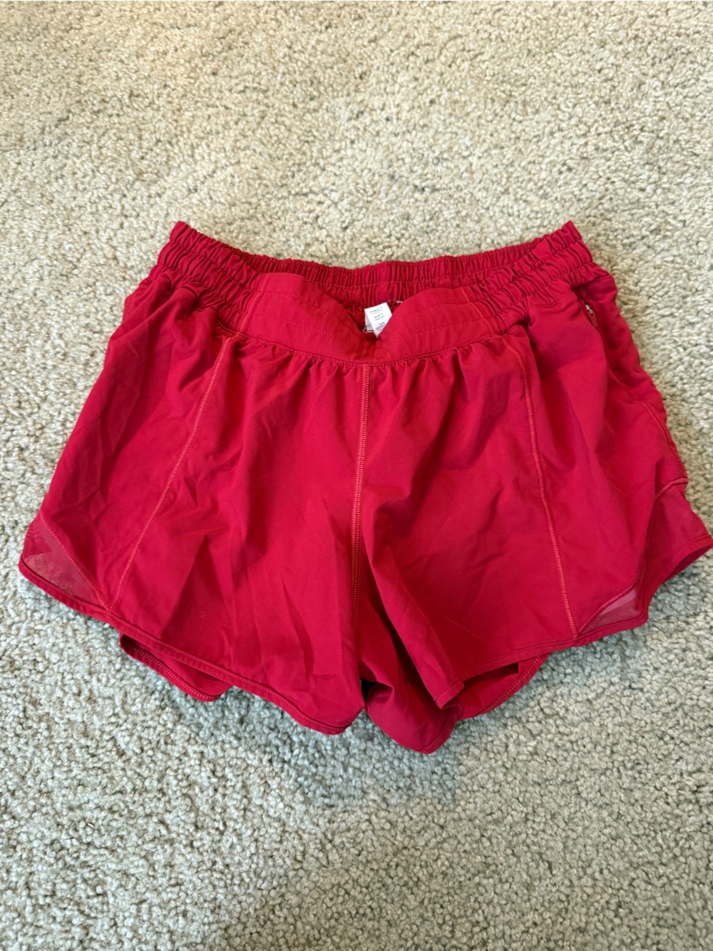 lululemon athletica Women's Red Running Shorts